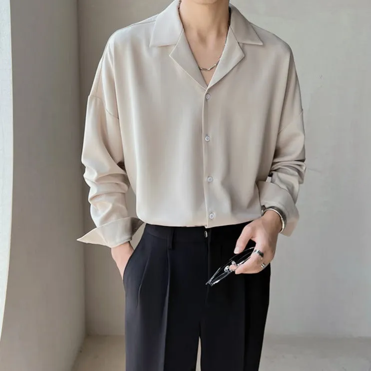 [Korean Style] 3 Colors Turn-Down Collar Casual Shirts