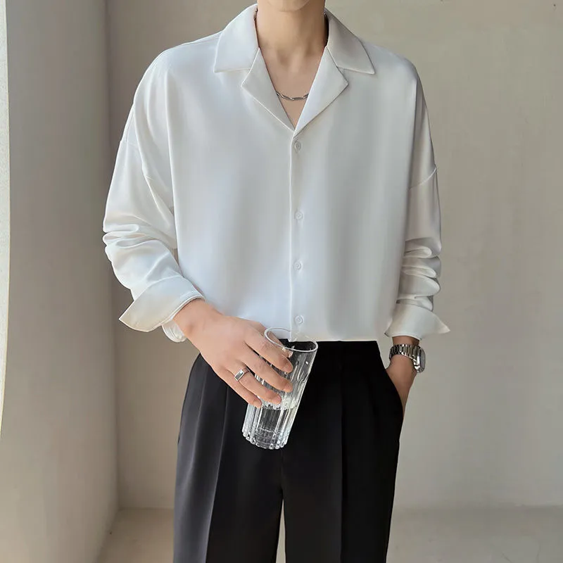 [Korean Style] 3 Colors Turn-Down Collar Casual Shirts
