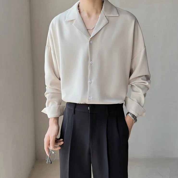 [Korean Style] 3 Colors Turn-Down Collar Casual Shirts