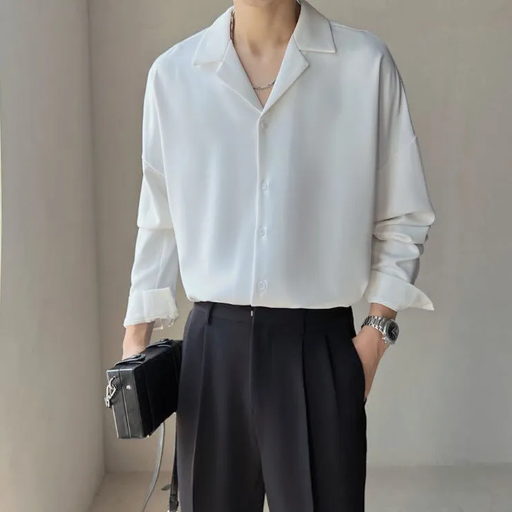[Korean Style] 3 Colors Turn-Down Collar Casual Shirts