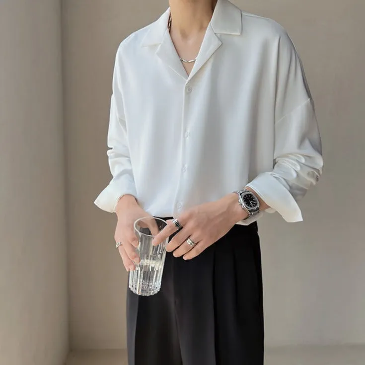 [Korean Style] 3 Colors Turn-Down Collar Casual Shirts