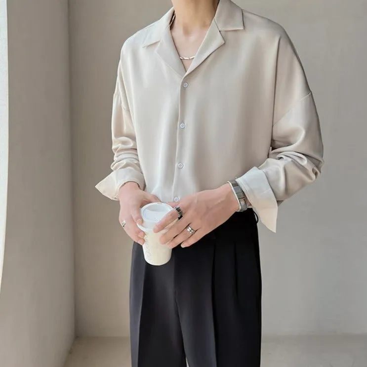 [Korean Style] 3 Colors Turn-Down Collar Casual Shirts