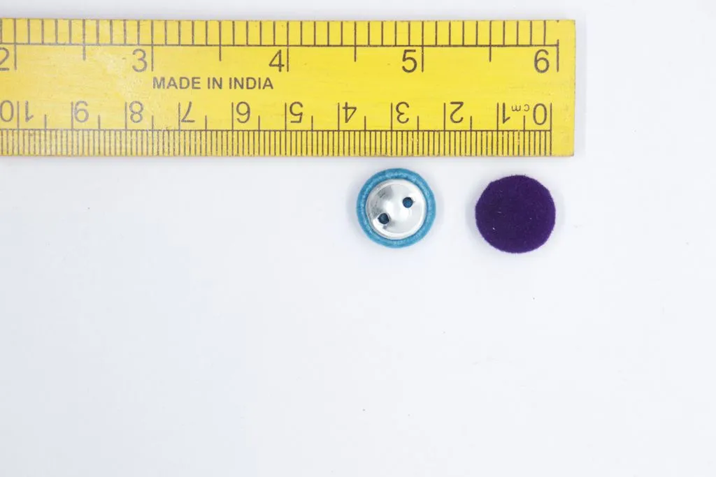 Multicolor Round Shaped Velvet Buttons