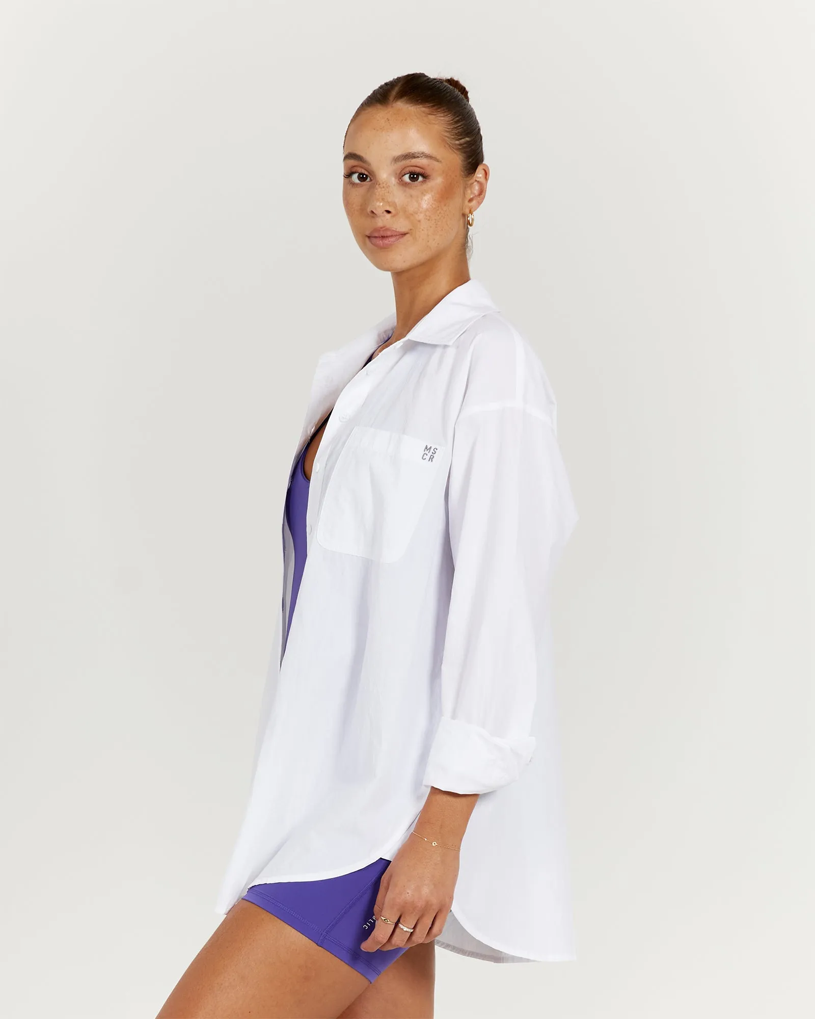 OVERSIZED BUTTON UP SHIRT - WHITE