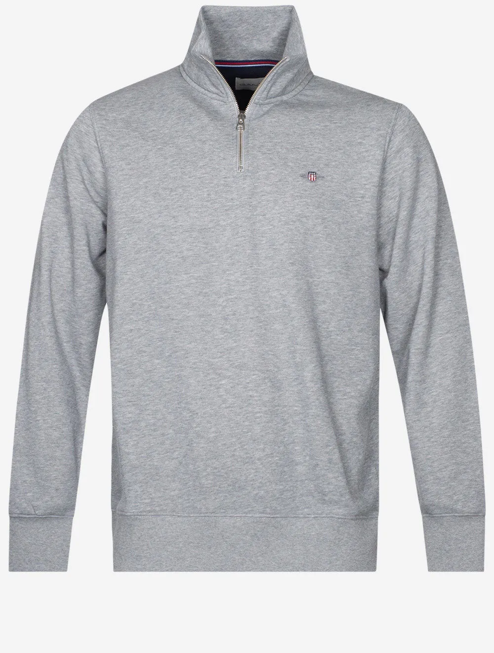 Regular Fit Shield Half Zip Sweat Grey Melange