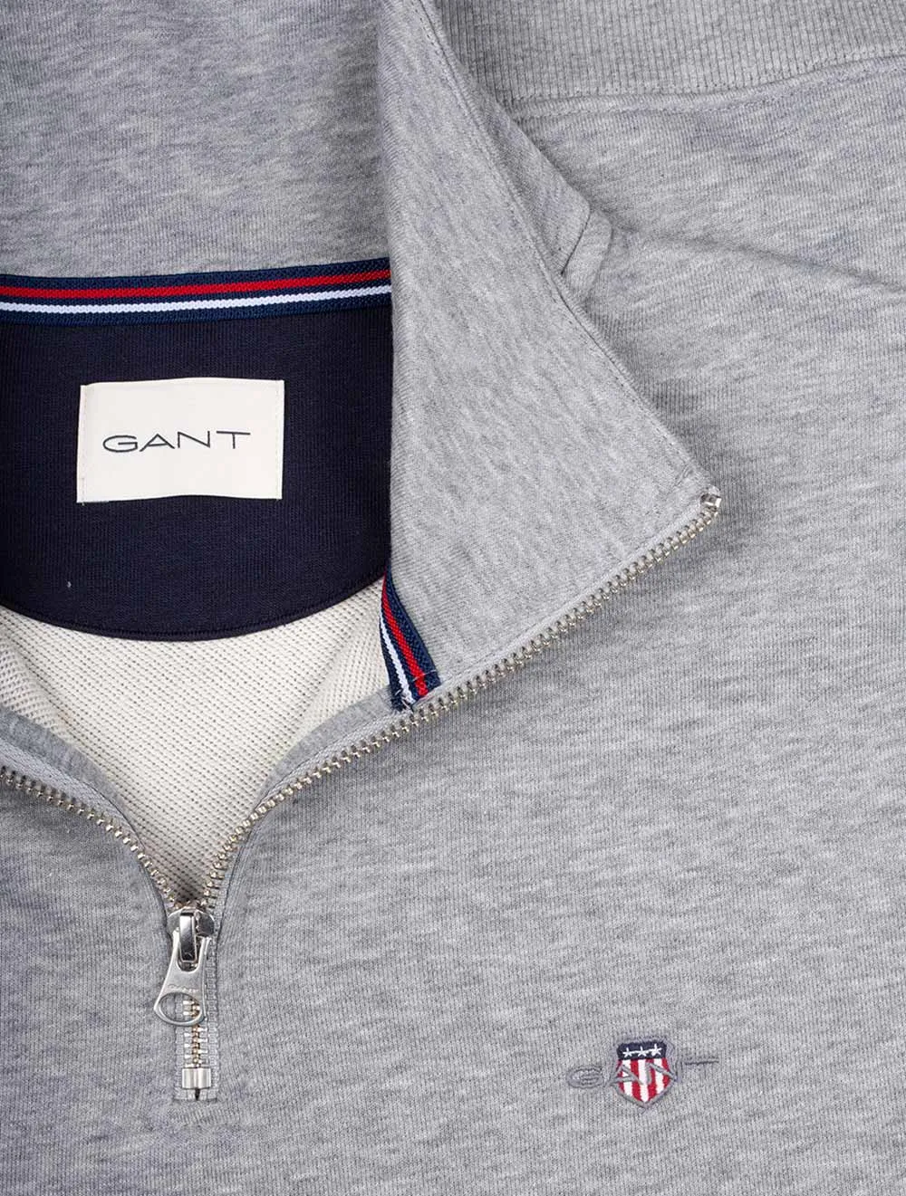 Regular Fit Shield Half Zip Sweat Grey Melange