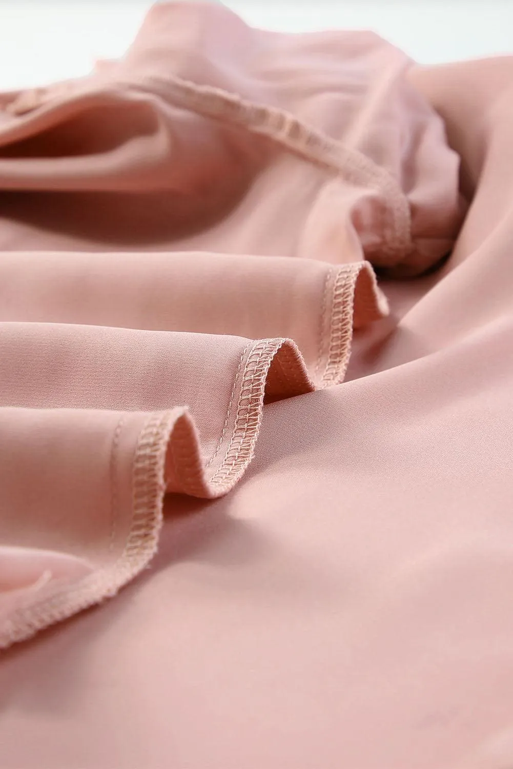 Rose Gold High Neck Puff Sleeve Satin Blouse for Women
