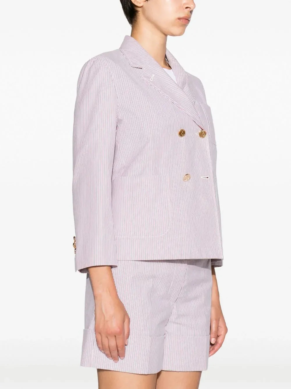 Striped Double-Breasted Jacket