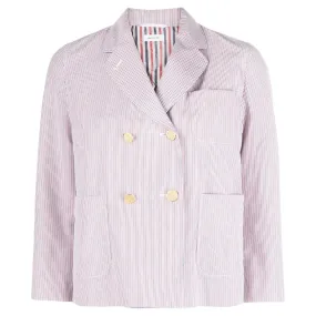 Striped Double-Breasted Jacket