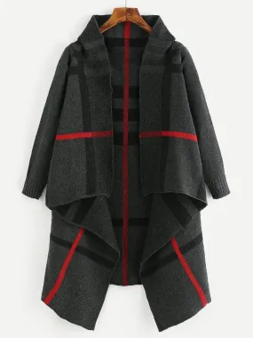 Tartan Plaid Waterfall Cardigan