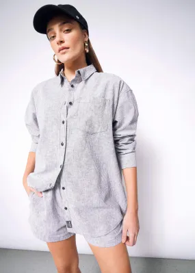 The Essential Long Sleeve Oversized Wrap Button Up