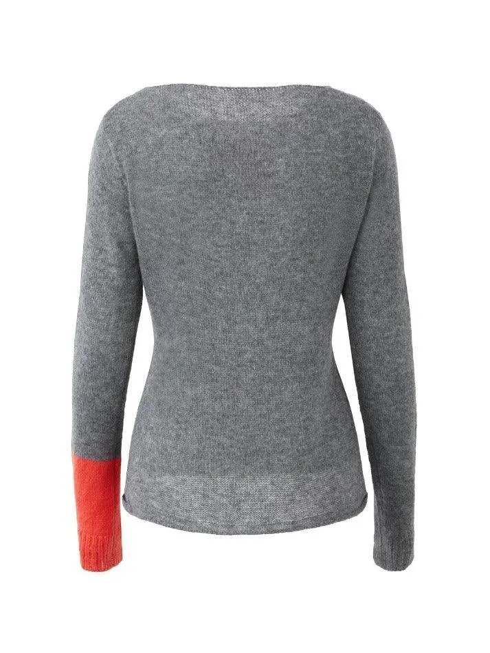 Uniwim Alien Jacquard Color Block Knit Top