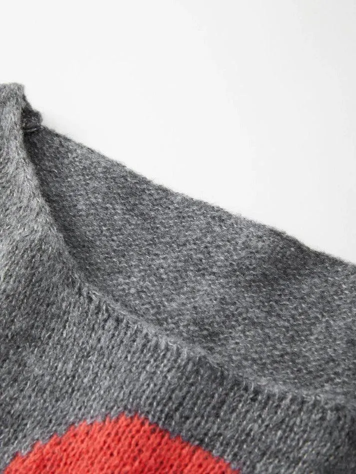 Uniwim Alien Jacquard Color Block Knit Top