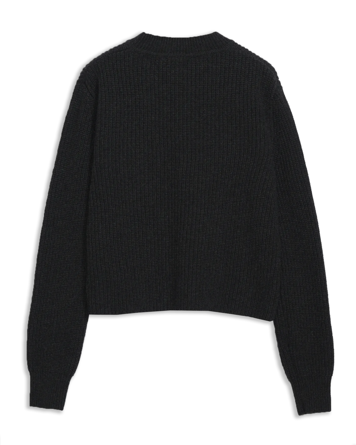 Women's Cashmere Ribbed Mock Neck in Charcoal